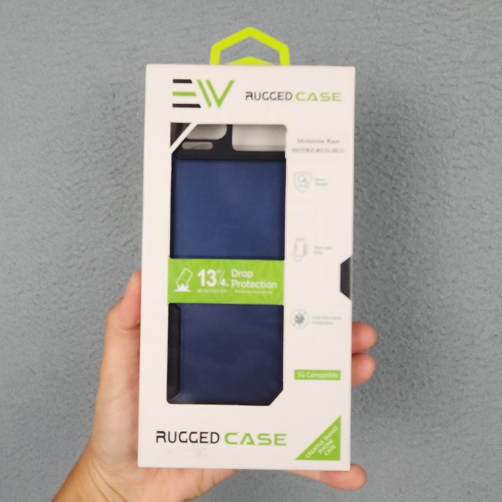 Electronic World Rugged Case Motorola Razr Blue Shockproof Heavy Duty New